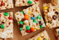 Colorful M and M Krispie Bars