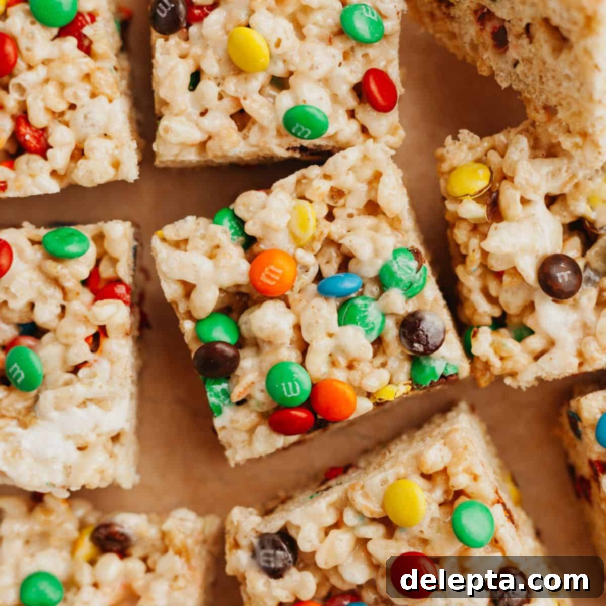 Colorful M and M Krispie Bars 1 featured 10374