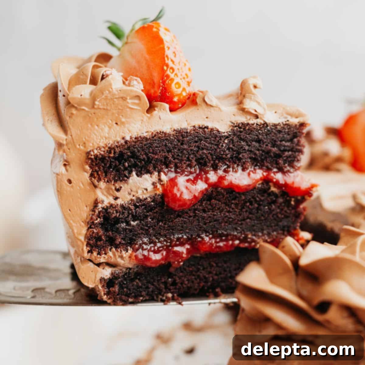 Decadent Chocolate Strawberry Cake 1 featured 10573
