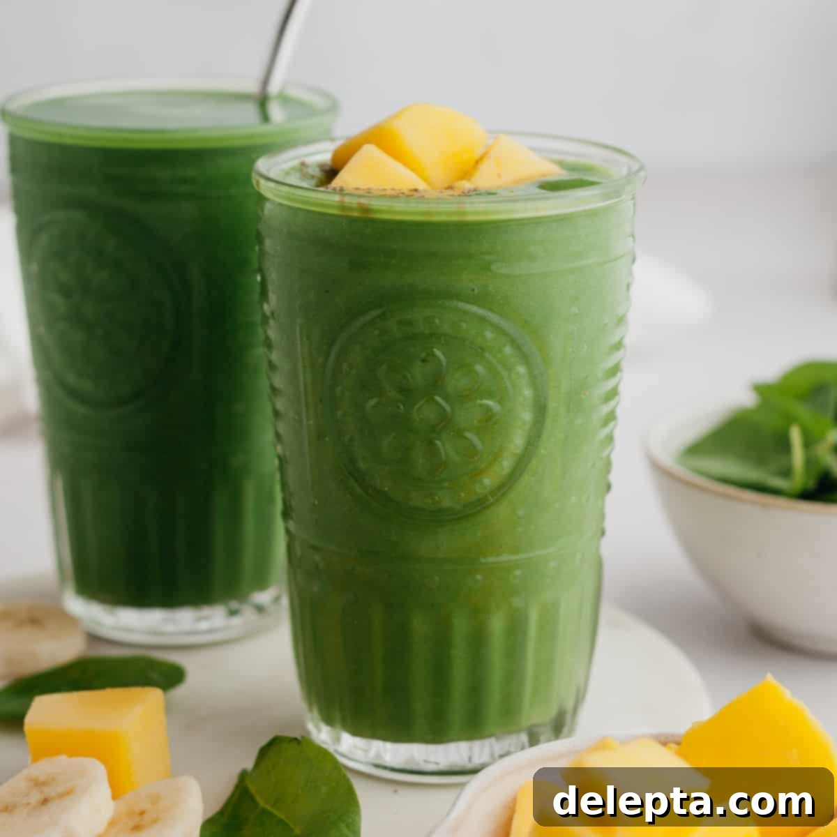 Vibrant Mango Spinach Smoothie 1 featured 11671