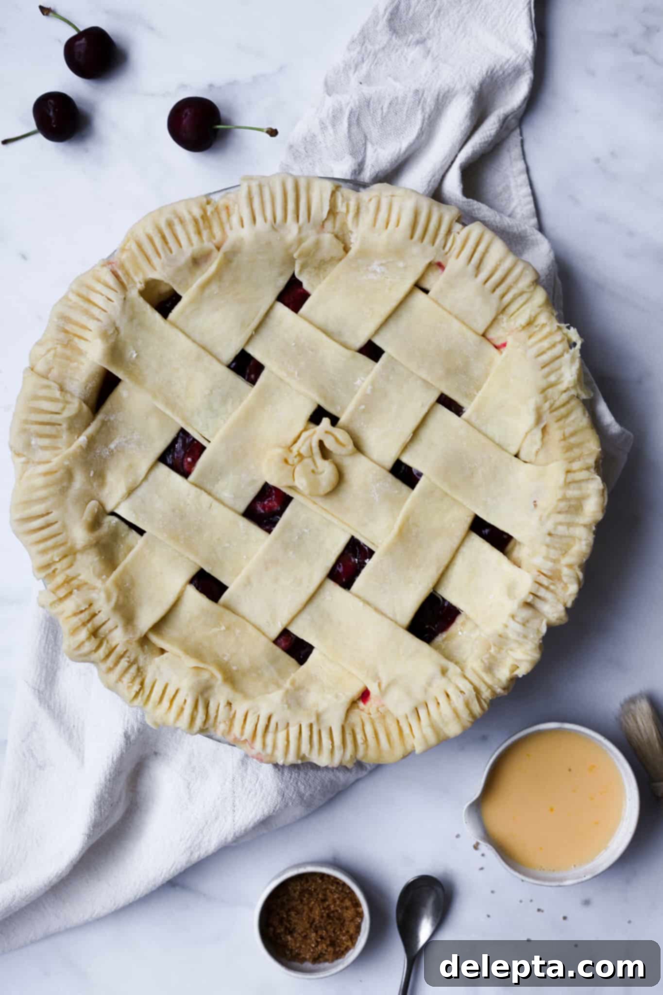 Luscious Homemade Kirsch and Vanilla Cherry Pie 1 featured 120