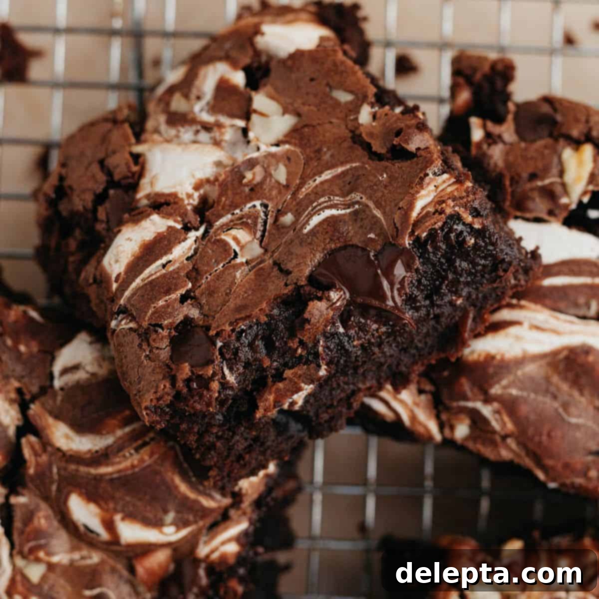 Swirled Marshmallow Dream Brownies 76 featured 1538