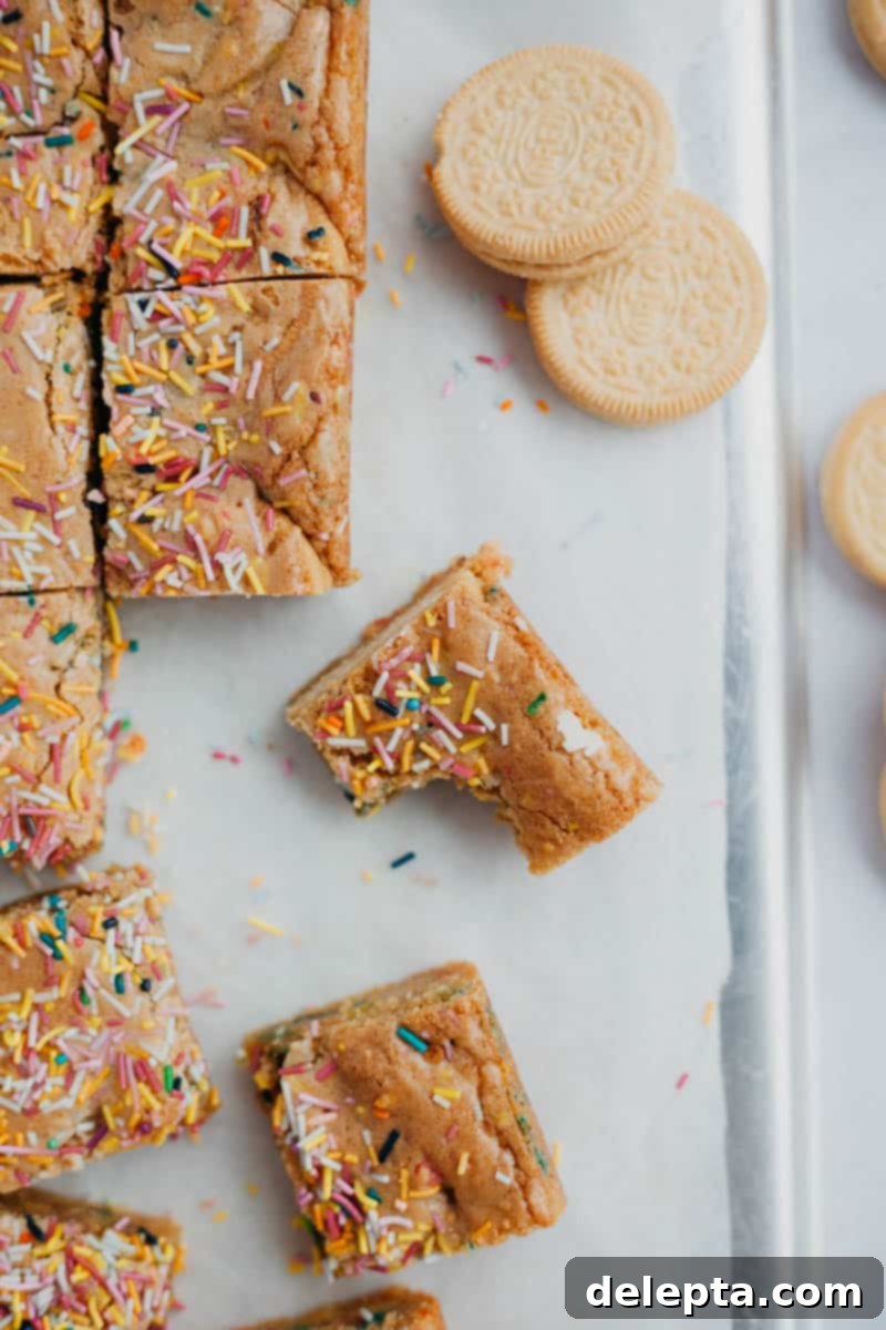 Sprinkle-Studded Golden Oreo Gooey Bars 1 featured 1564