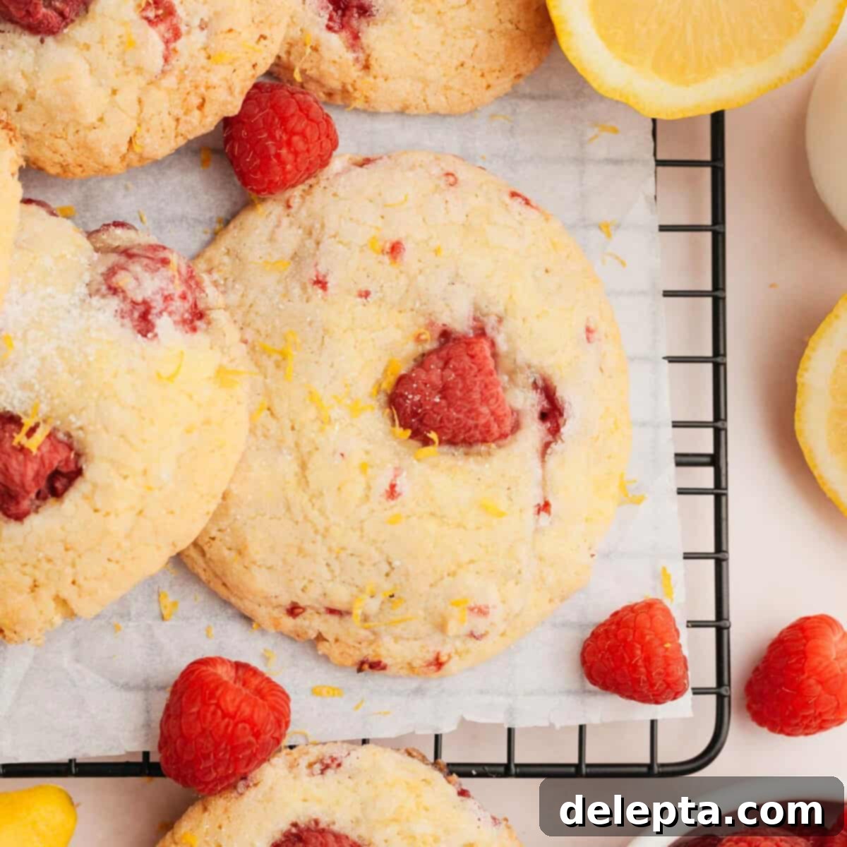Easy One Bowl Lemon Raspberry Cookies 1 featured 15869