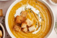 Warm Roasted Butternut & Carrot Ginger Soup