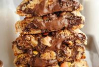 Decadent Peanut Butter Nutella Stuffed Chocolate Chip Cookies