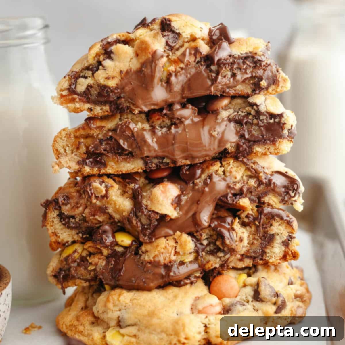 Decadent Peanut Butter Nutella Stuffed Chocolate Chip Cookies 1 featured 17805