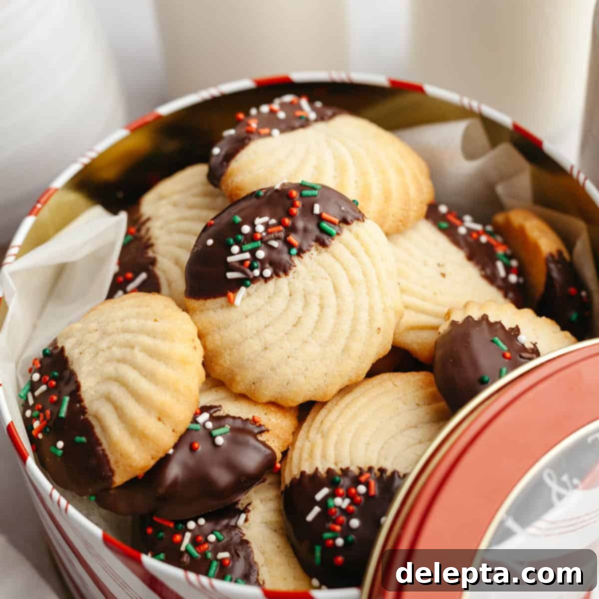 Decadent Chocolate Dipped Danish Butter Cookies 1 featured 17933