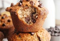 Bakery Style Jumbo Banana Chocolate Chip Muffins