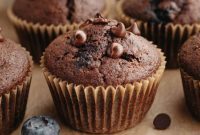 Decadent Blueberry Chocolate Sour Cream Muffins