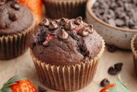 Decadent Double Chocolate Strawberry Muffins
