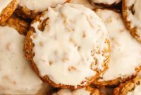 Aromatic Cardamom Oatmeal Cookies with Maple Espresso Glaze