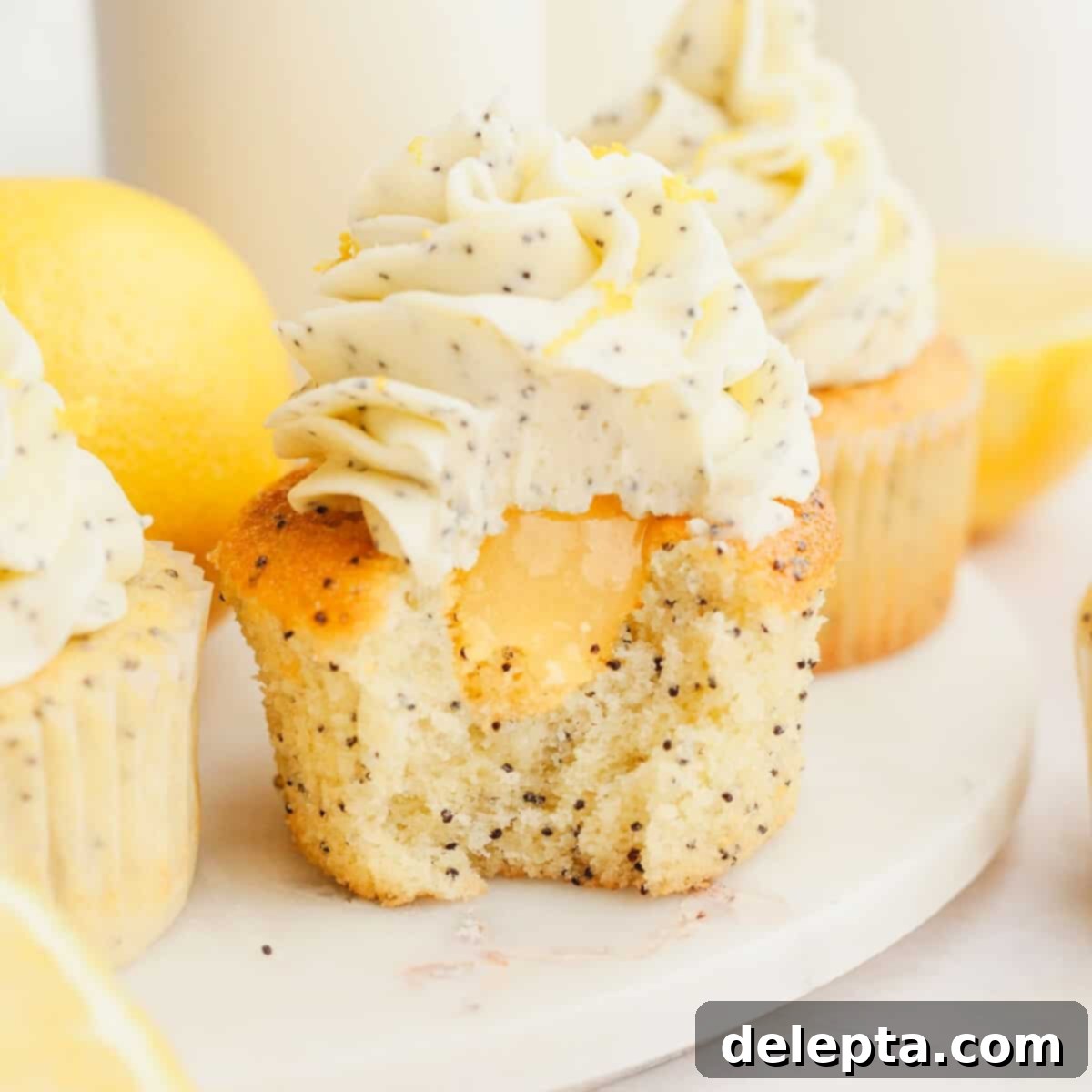 Sunshine Lemon Poppy Seed Cupcakes 1 featured 2190