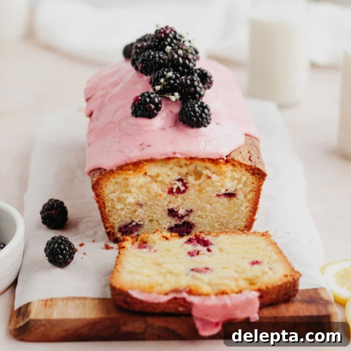 Vibrant Blackberry Lemon Loaf 1 featured 3187