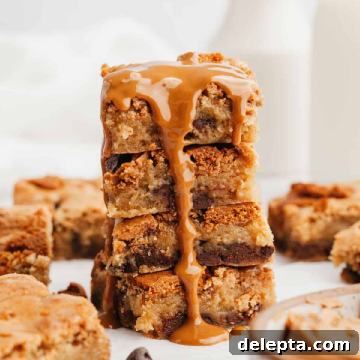 Easy One Bowl Brown Butter Biscoff Blondies 1 featured 393