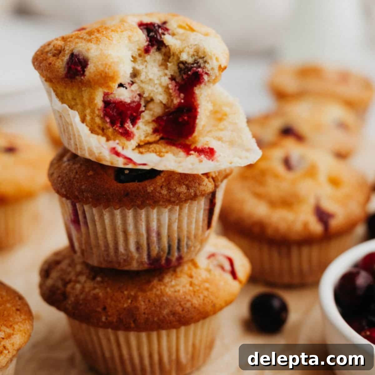 Bakery Fresh Cranberry White Chocolate Muffins 1 featured 4802