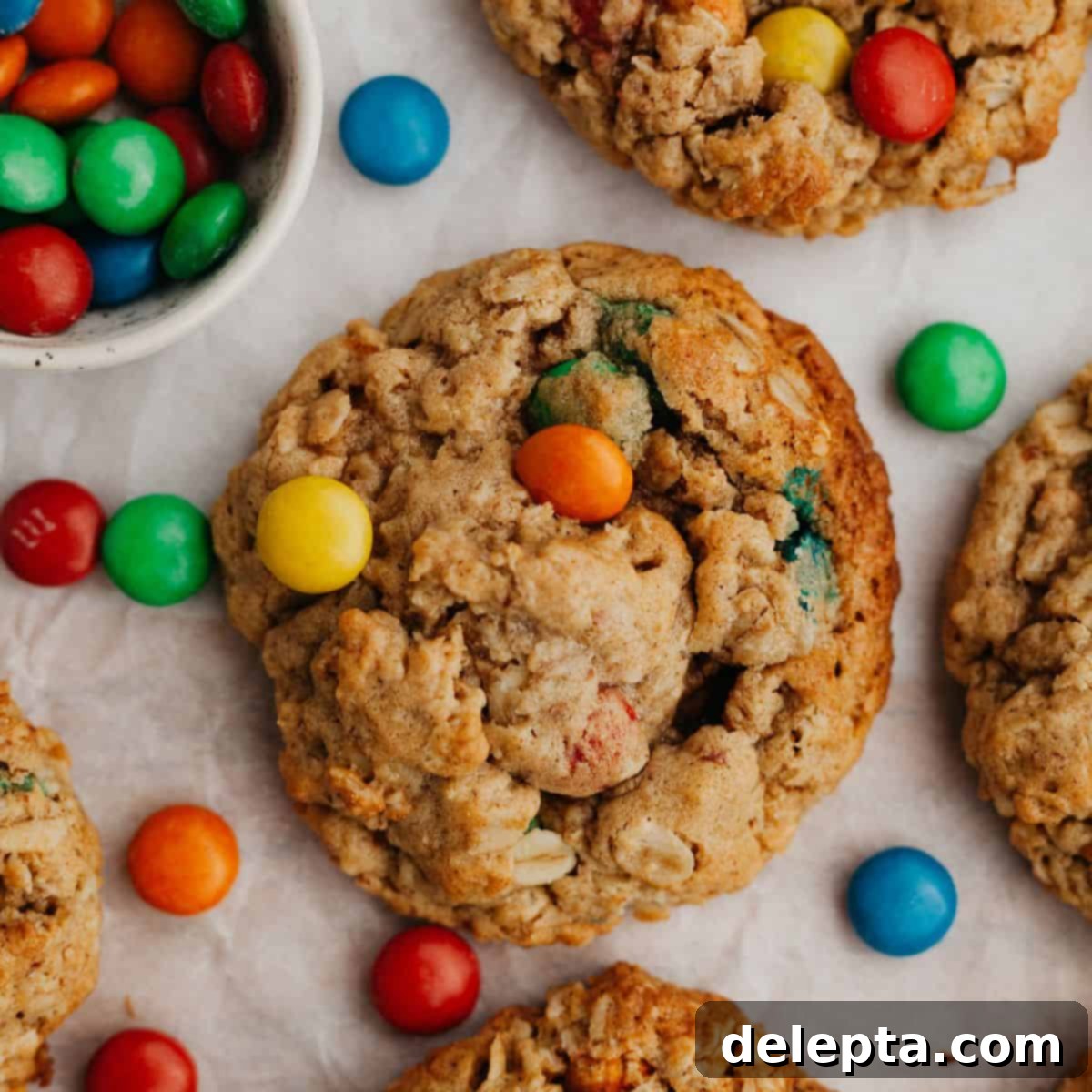 M and M Loaded Peanut Butter Oatmeal Cookies 1 featured 5221