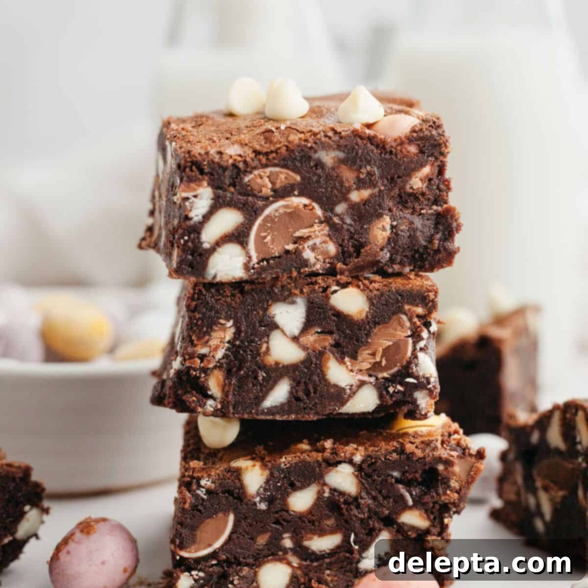 Rainbow Speckled Fudgy Mini Egg Brownies 1 featured 5971