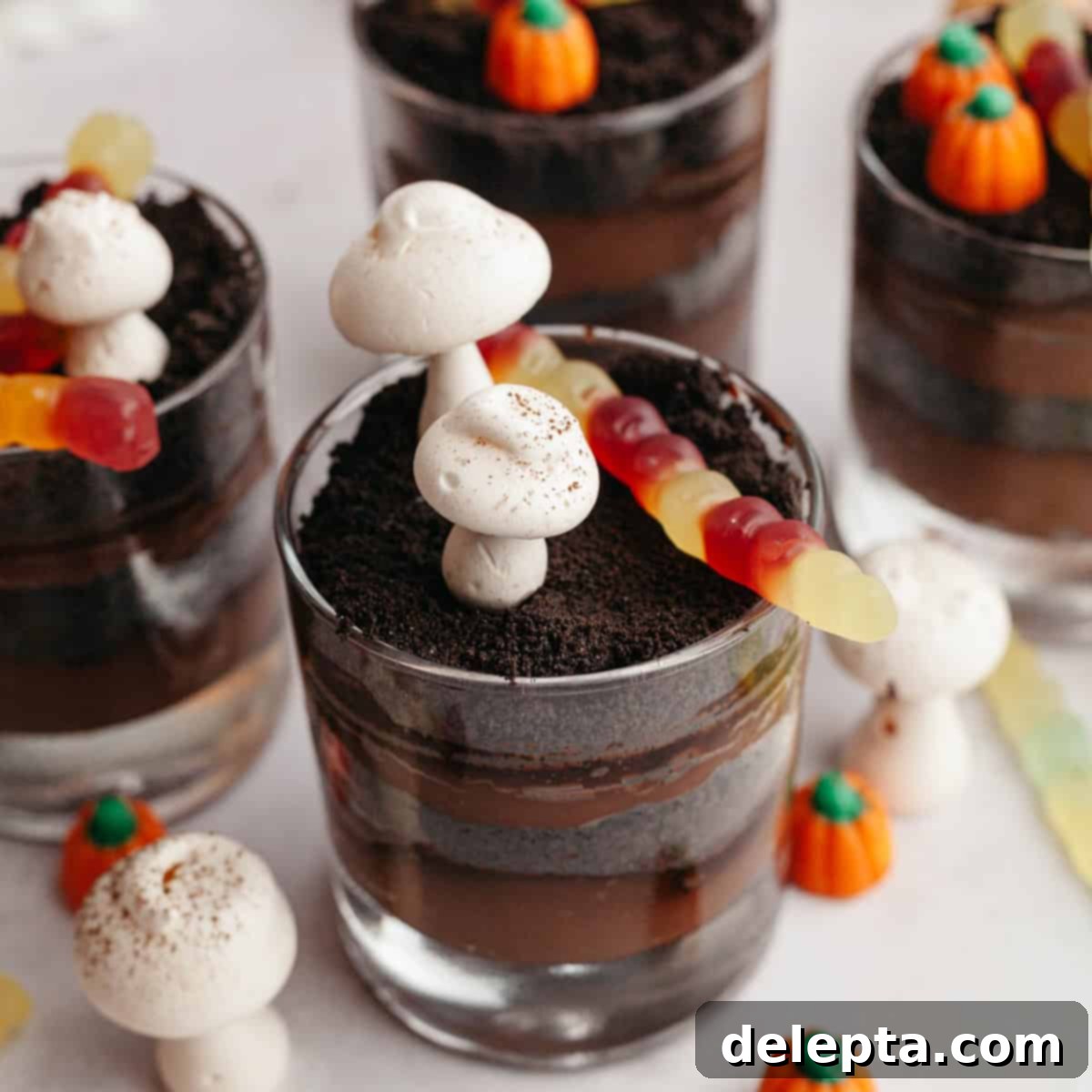 Spooky Simple Homemade Chocolate Pudding Dirt Cups 1 featured 640