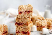 Peanut Butter Jelly Krispie Squares