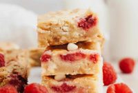 Decadent Raspberry White Chocolate Blondies
