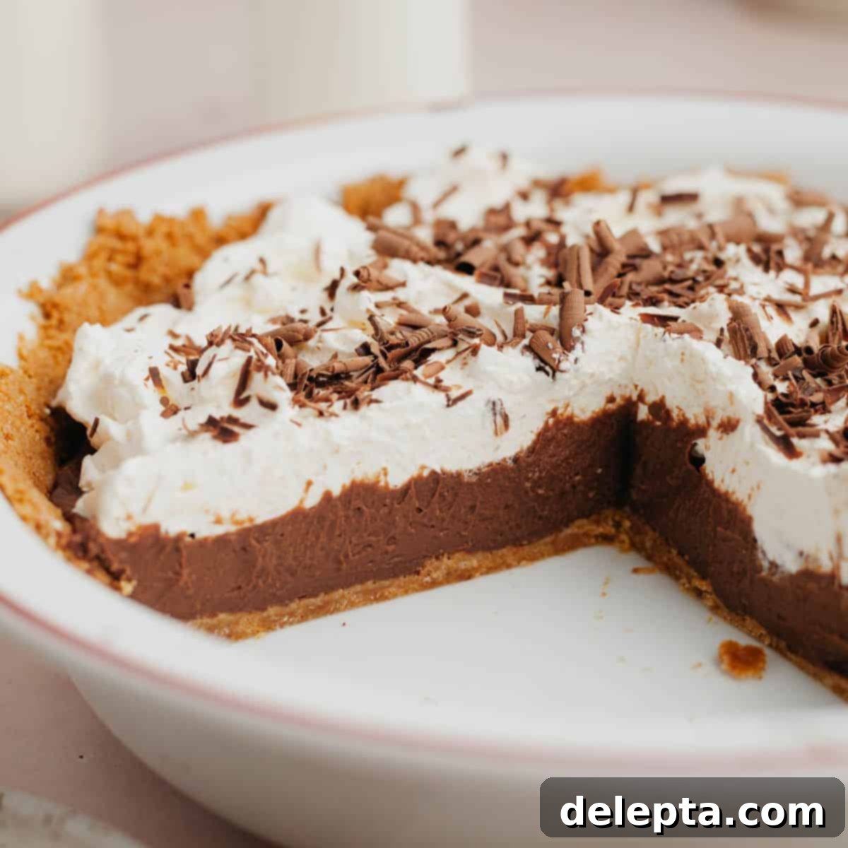 No-Bake Chocolate Pudding Pie with Buttery Graham Crust 1 featured 7402