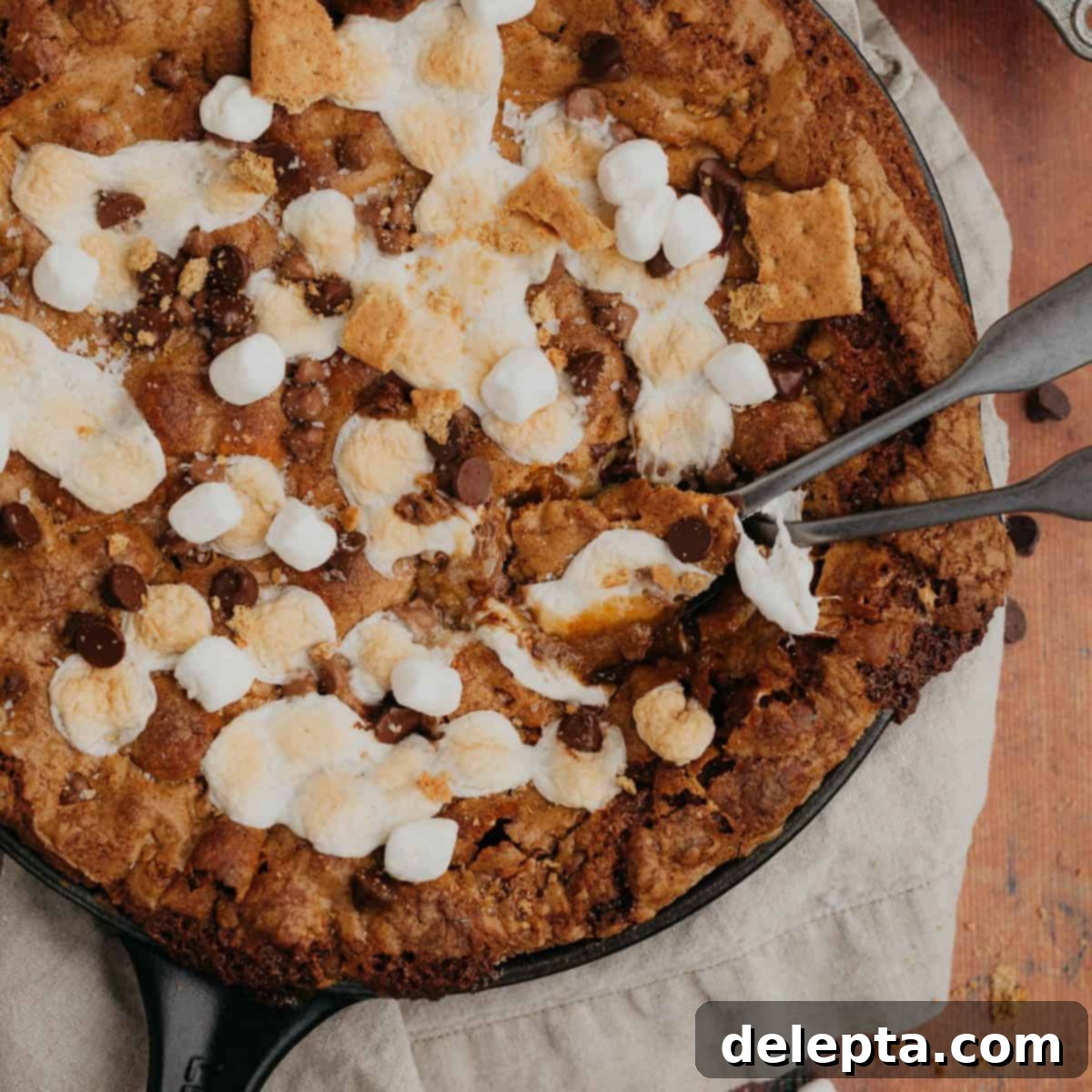 Campfire Skillet Chocolate Chip S'mores 1 featured 7785