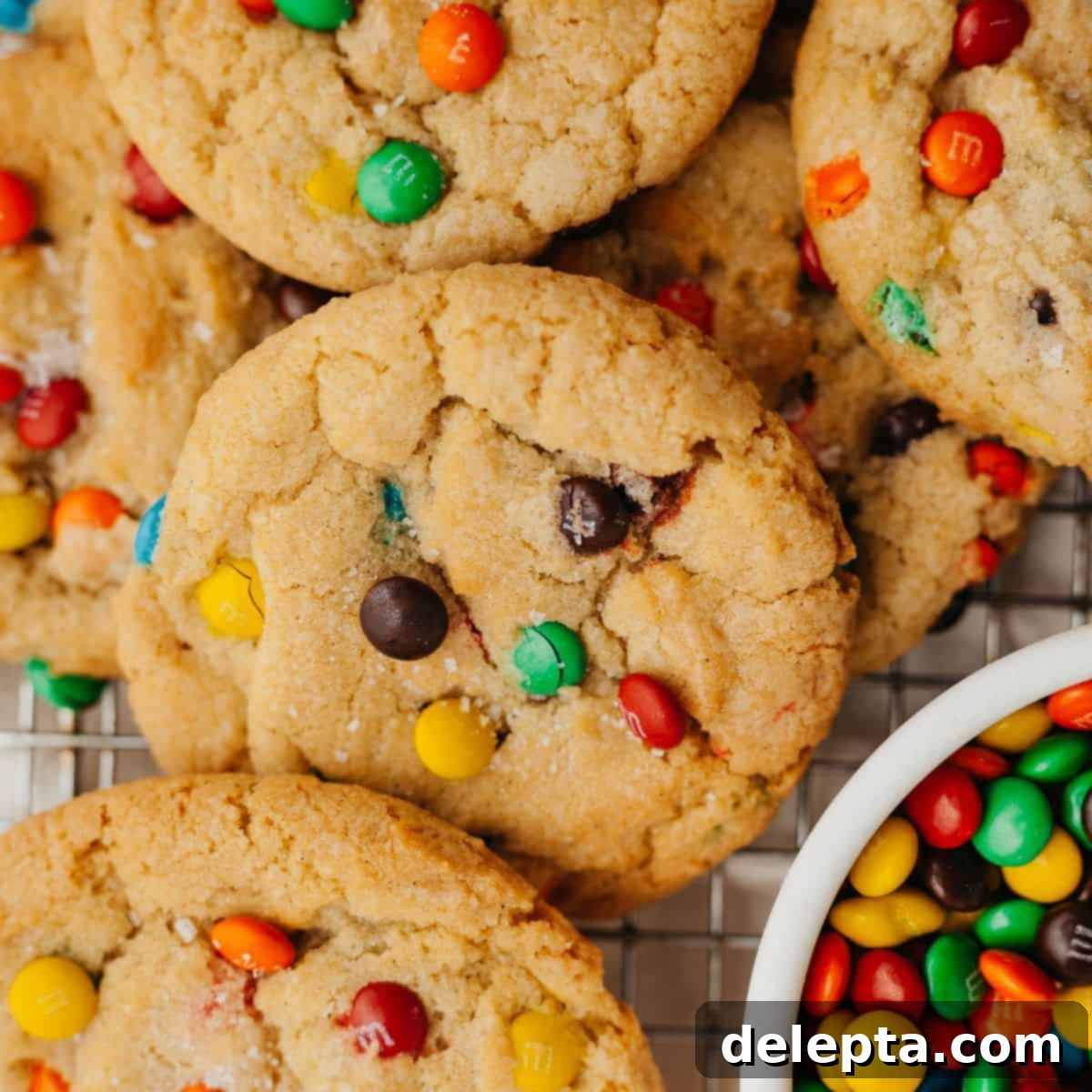 Pillowy M&M Cookie Bites 1 featured 8601