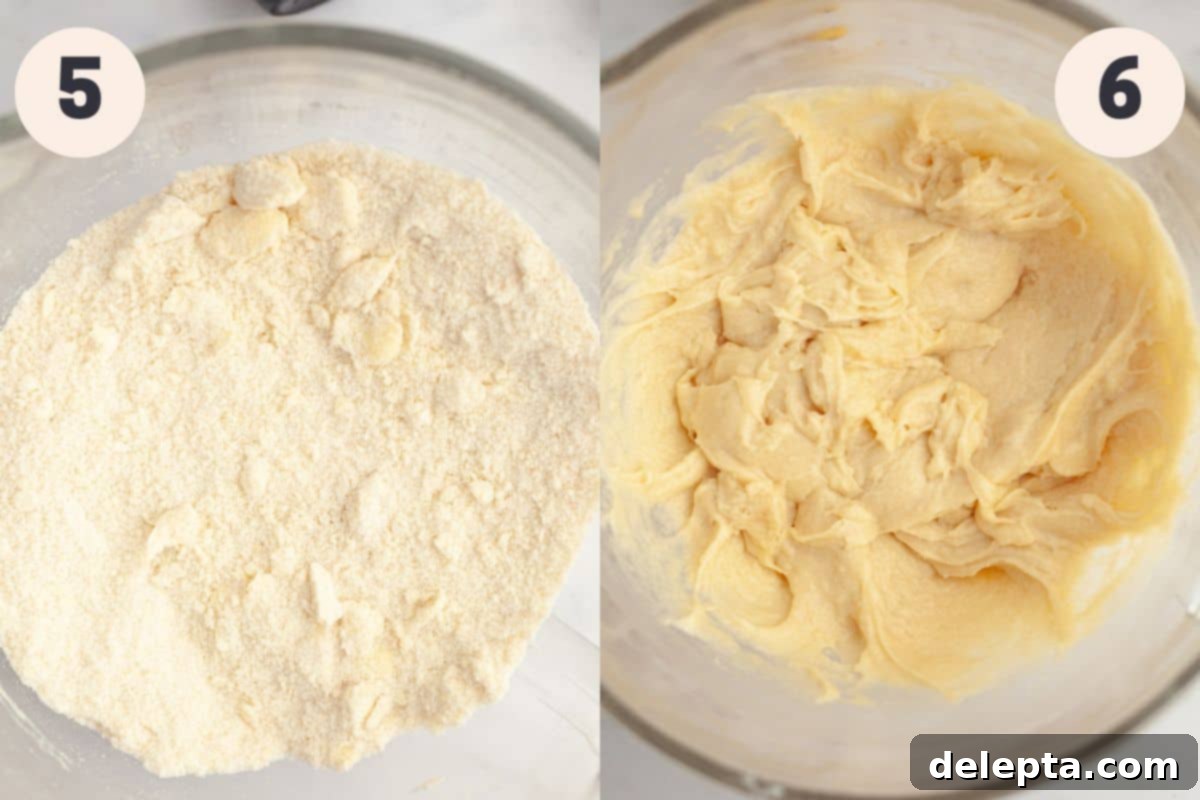 Zesty Lemon Curd Delight 7 Preparing the cake pans and mixing dry ingredients with butter for the cake layers.