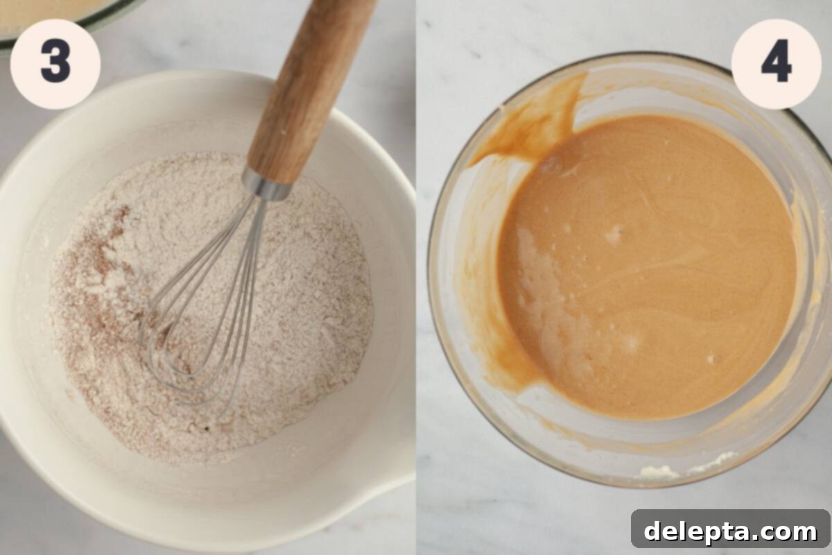 Quick Coffee Cupcake Fix 6 A bowl with flour and a bowl with cupcake batter in it.