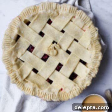 Luscious Homemade Kirsch and Vanilla Cherry Pie 5 Unbaked kirsch cherry pie, ready for the oven