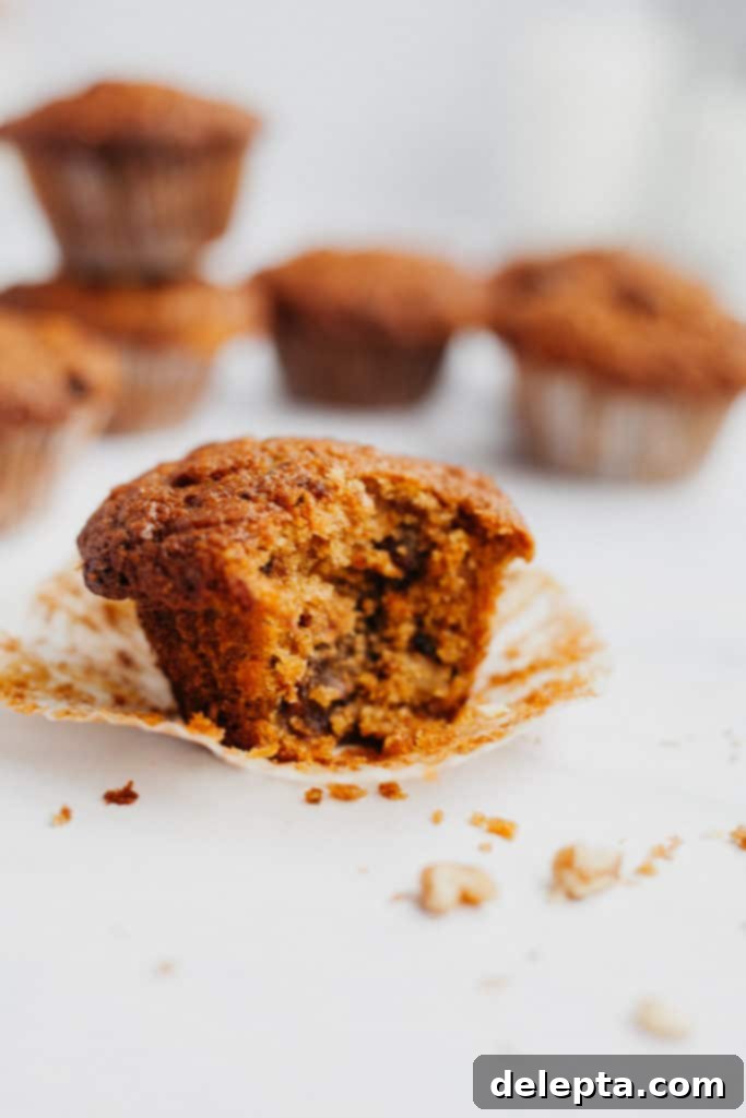 Sunshine Morning Glory Apple and Carrot Muffins 5 an apple and carrot muffin with a bite taken out of it