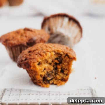 Sunshine Morning Glory Apple and Carrot Muffins 6 a muffin with a bite taken out of it on a small cooling rack
