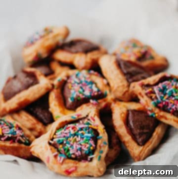 Purim Chocolate Pockets 10 Chocolate and sprinkle hamantaschen with a small bottle of milk