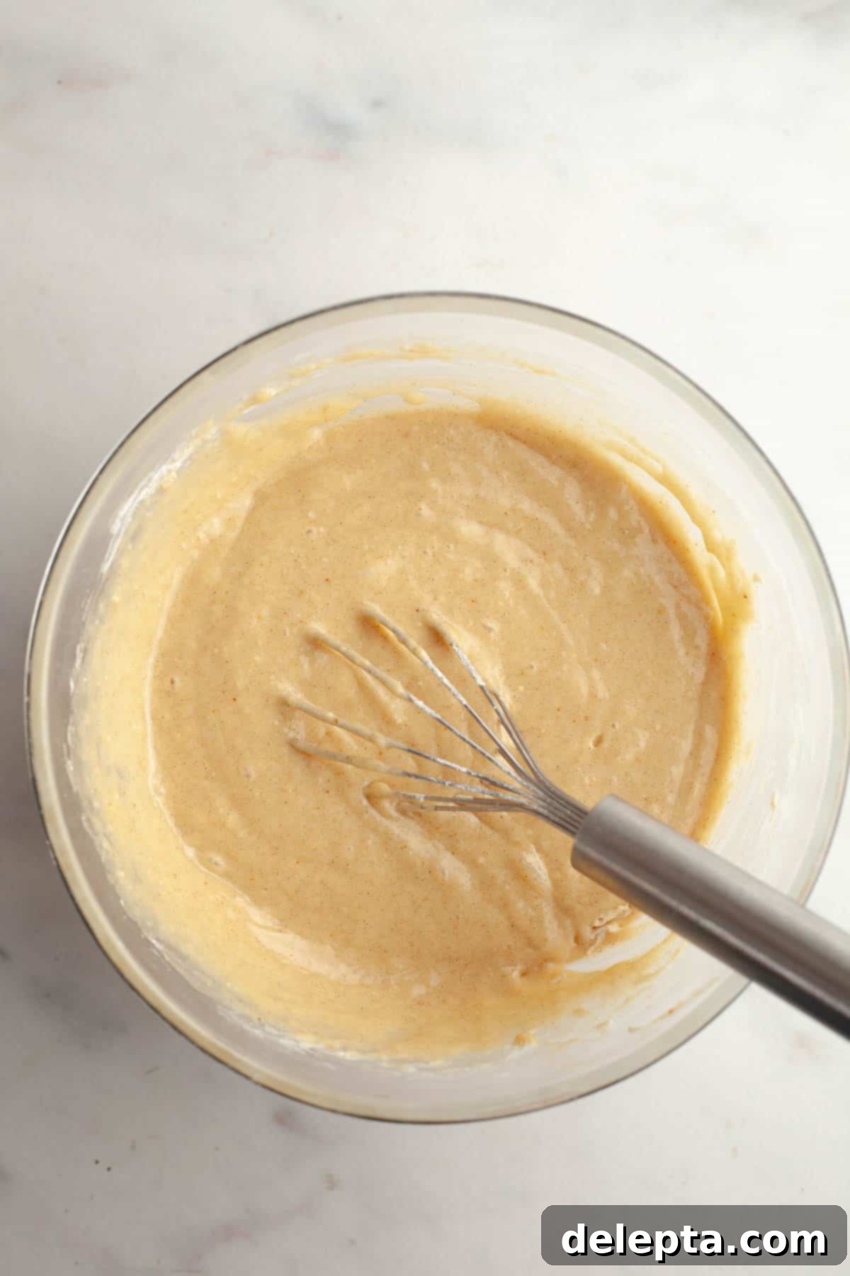 Irresistible Brown Butter Cardamom Almond Cake Recipe 8 Cardamom almond cake batter in a large bowl.