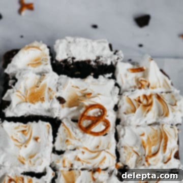 Fireside S'mores Brownies 7 Cut up campfire brownies showing the fudgy texture and marshmallow topping