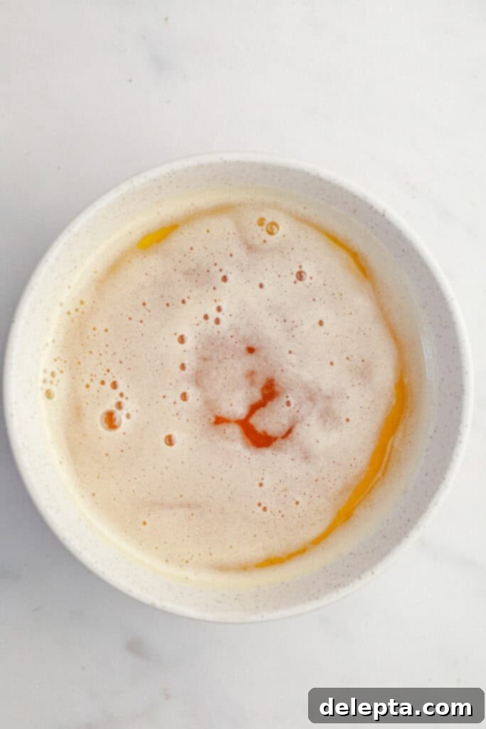 Brown Butter Made Simple 5 A heatproof bowl containing freshly made brown butter, with the distinct brown milk solids settled at the bottom, ready for use.