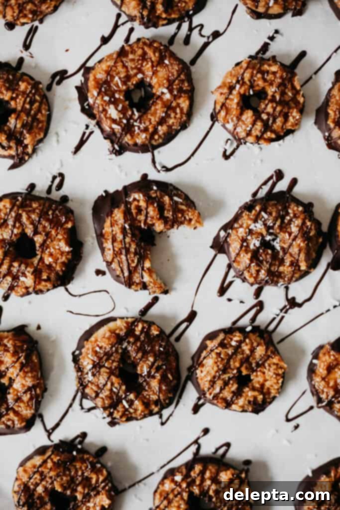 The Ultimate Homemade Samoas 3 tray of Samoas drizzled in chocolate