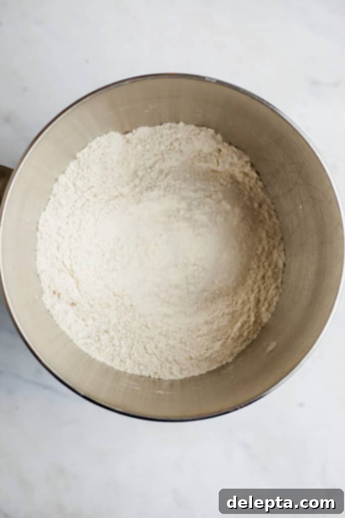 Chocolate-Stuffed Brioche Bliss 6 flour in a large mixing bowl