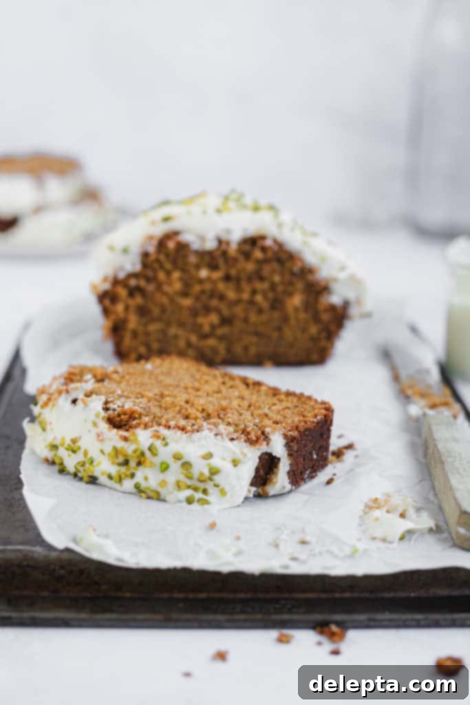 Autumn Zucchini Spice Loaf with Cloud Cream Cheese Frosting 4 zucchini loaf sliced