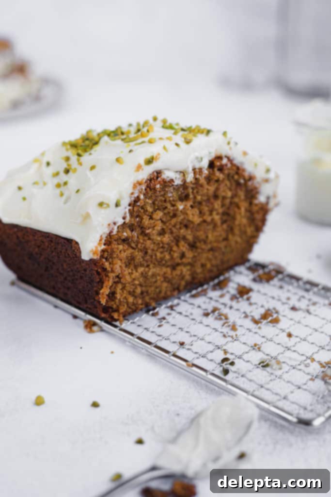 Autumn Zucchini Spice Loaf with Cloud Cream Cheese Frosting 5 spiced zucchini loaf sliced