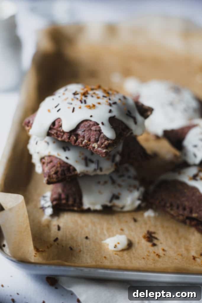 S'mores Pop Tarts with Gooey Marshmallow Glaze 6 stack of pop tarts