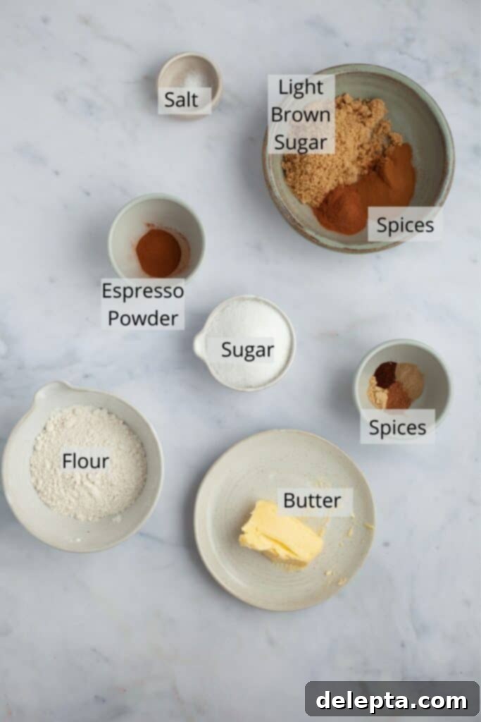 Espresso-Spiked Chai Coffee Cake 4 ingredients needed for the streusel for coffee cake
