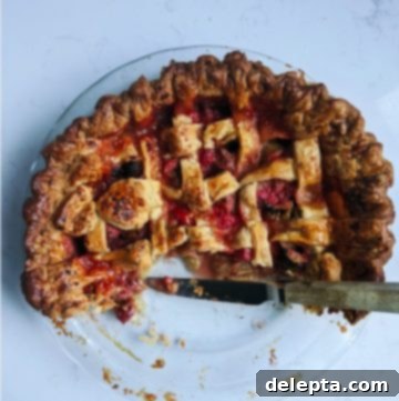 Frozen Strawberry & Rhubarb Pie 4 Vibrant Strawberry and Rhubarb Pie ready for baking