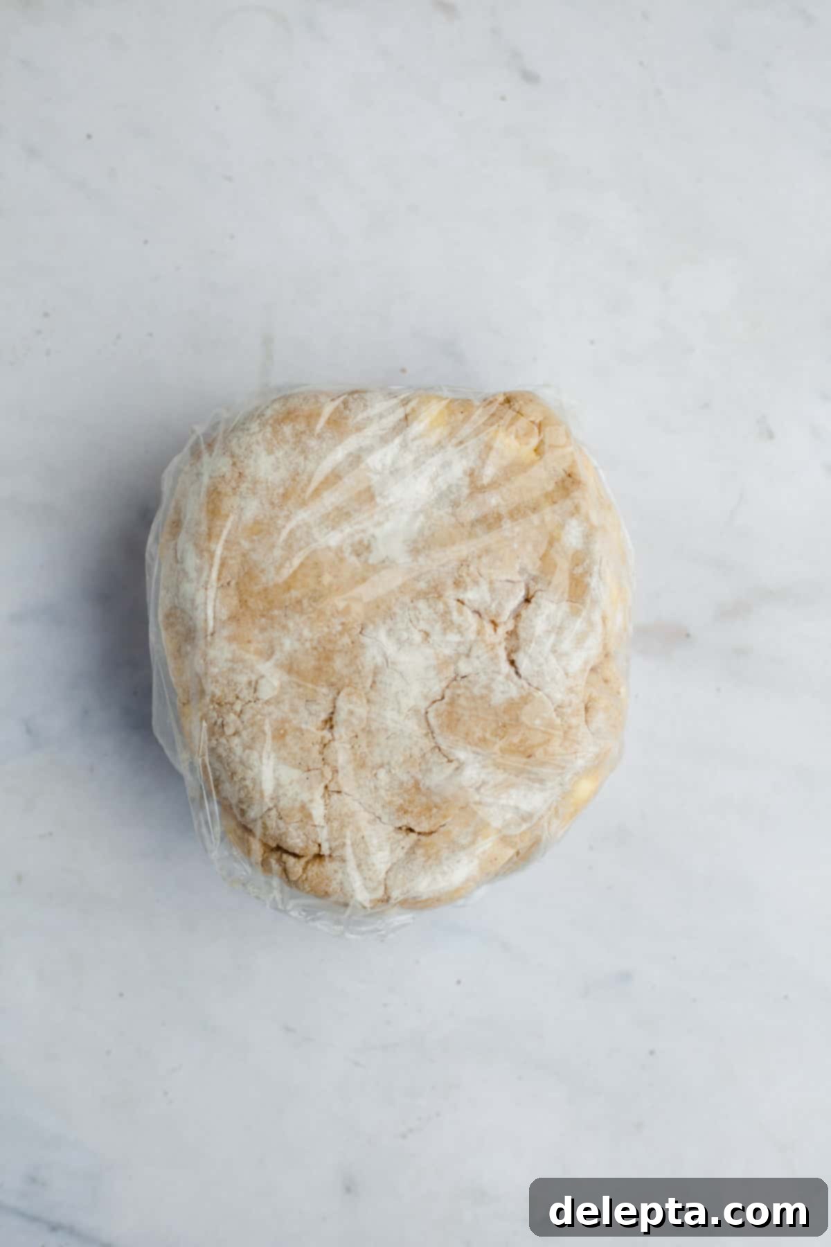 Fireside Bourbon Apple Pie 9 Cinnamon pie dough, shaped into a disc and tightly wrapped in cling film, chilling in the refrigerator.