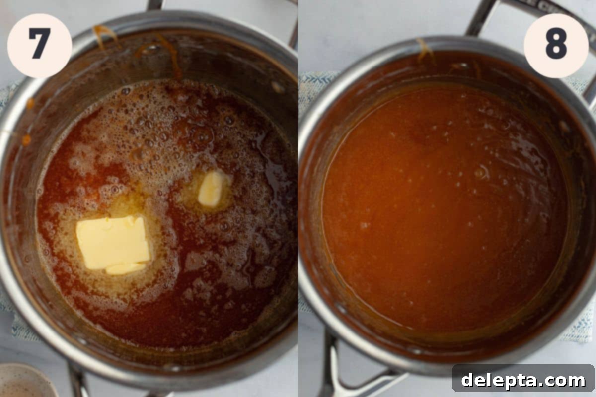 Caramel Burst Cupcakes 9 Steps 7 and 8 in the caramel filled cupcake baking process.